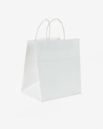 White Kraft Paper Bag, Food (9) - Fits 4 Cup Holder