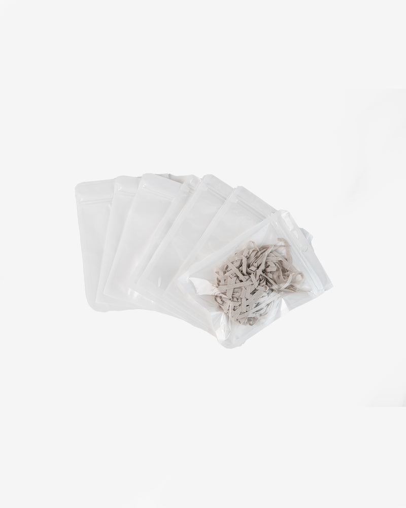 Flat-Base Clear White Ziplock Pouch, 10 pcs