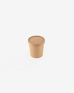 Kraft Paper Ice Cream Cup and Lid Set, 10 pcs