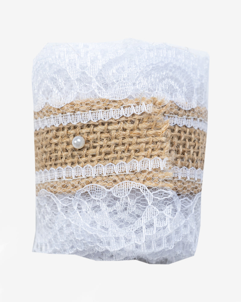 Natural Jute Burlap Lace Ribbon (L)