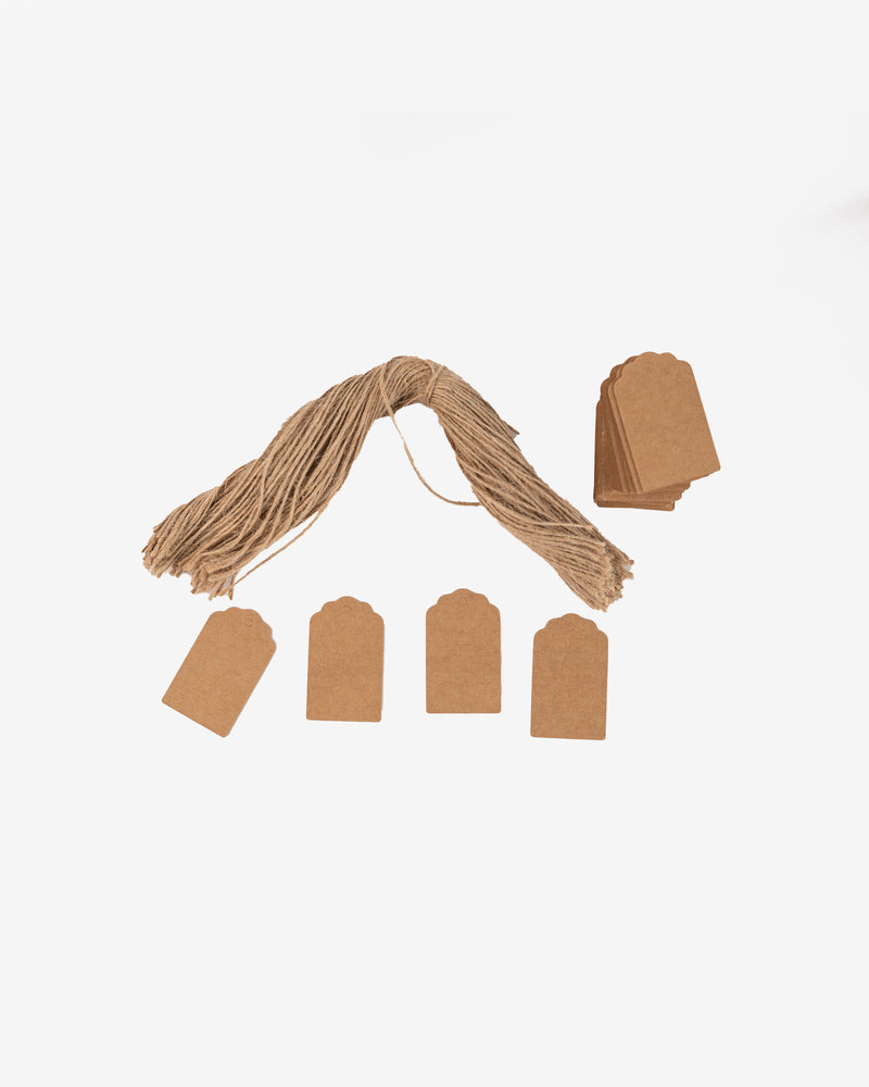 Scallop Kraft Hang Tag, 100 pcs