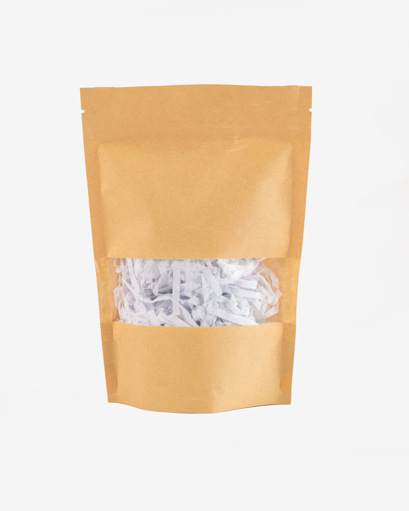 Standup Kraft Clear Window Ziplock Pouch, 10 pcs