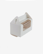 White Cardboard Window 2 Cupcake Takeaway Box, 10 pcs
