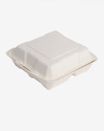 Sugarcane 9" Clamshell Lunch Box, 50 pcs