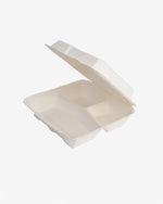 Sugarcane 9" Clamshell Lunch Box, 50 pcs