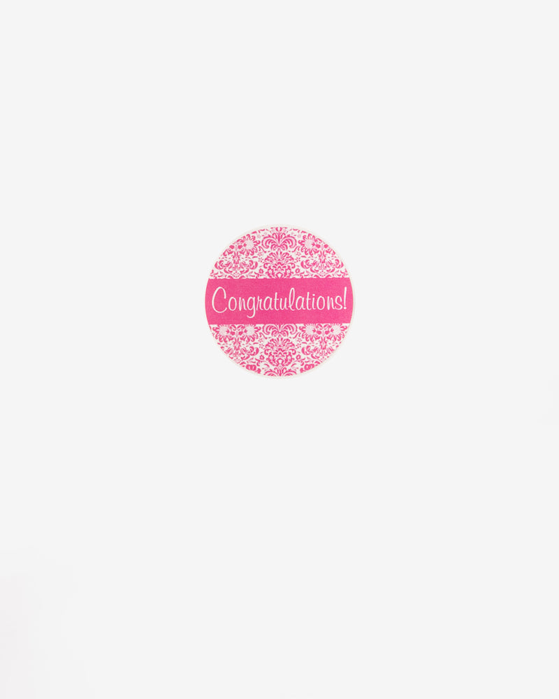 Congrats On Pink Banner Gift Seal, 5 pcs
