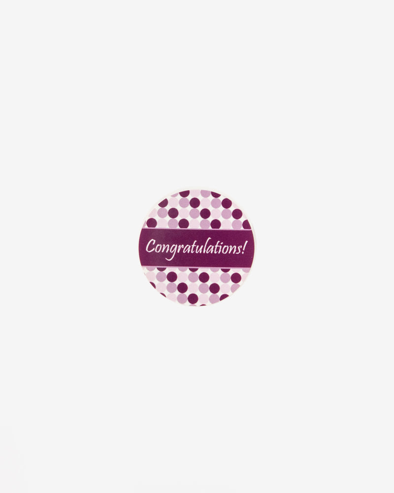Congrats On Purple Dots Gift Seal, 5 pcs