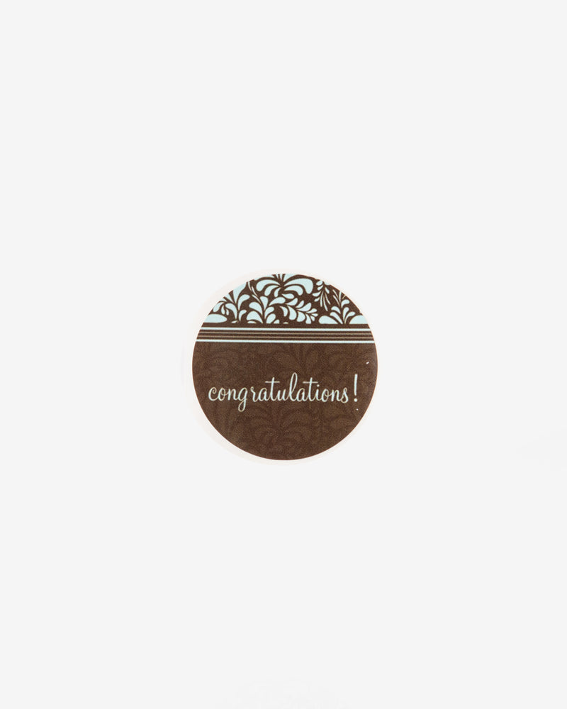 Congrats On Turquoise Brown Gift Seal, 5 pcs