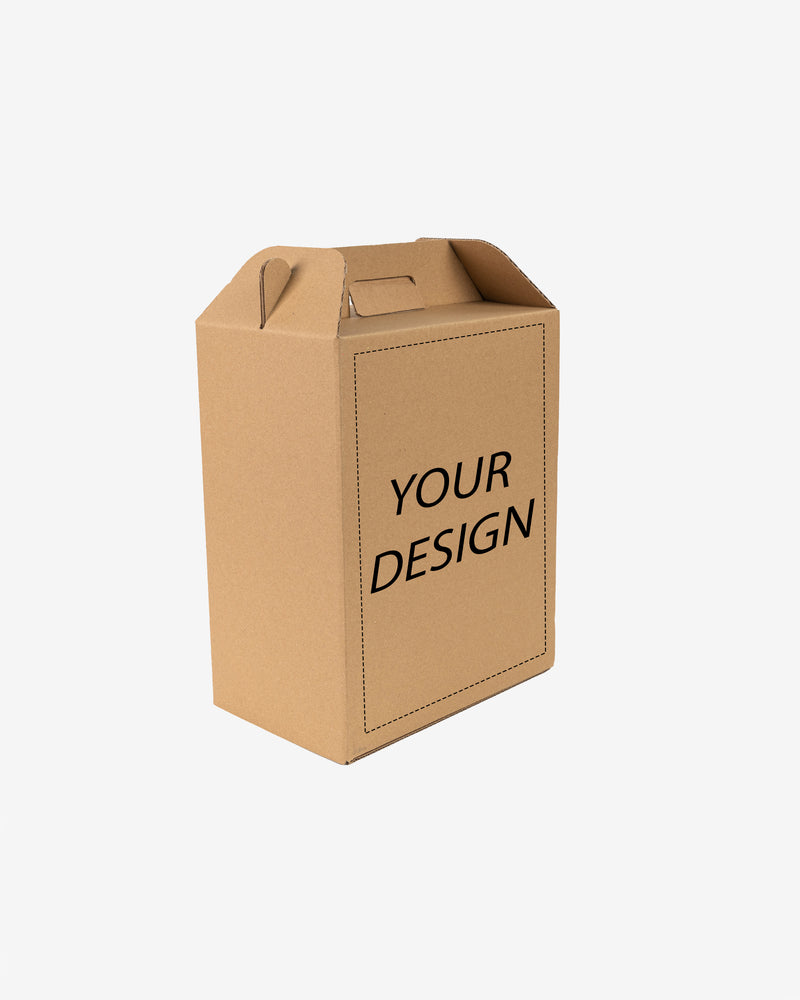 Customise Corrugated 6 Bottle Wine Takeaway Box (1C Print)