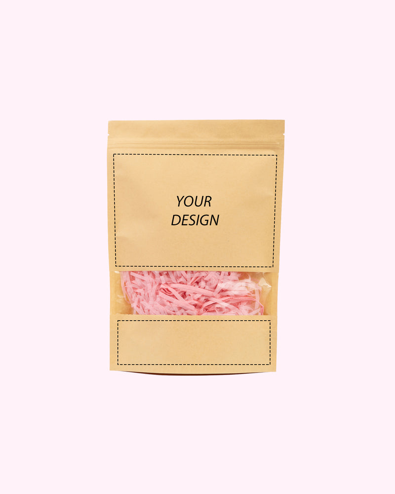 Customise Standup Kraft Window Ziplock Pouch  (1C Print)