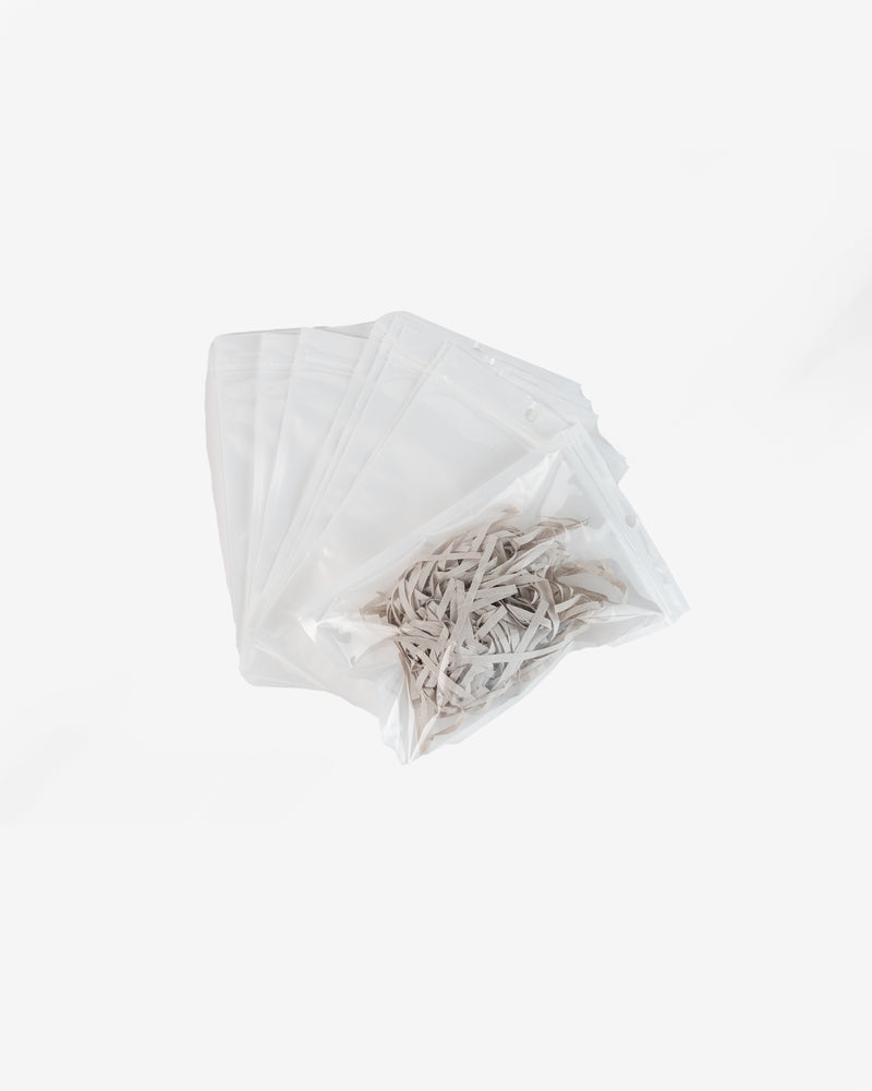 Flat-Base Clear White Ziplock Pouch, 10 pcs