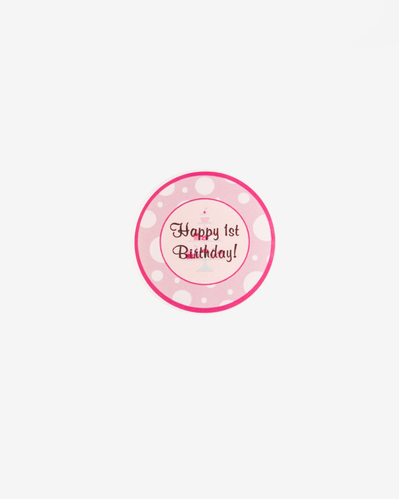 Happy 1st Birthday Pink Gift Seal, 5 pcs