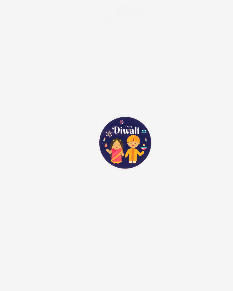 Happy Diwali w/ 2 People Icon Gift Seal, 5 pcs