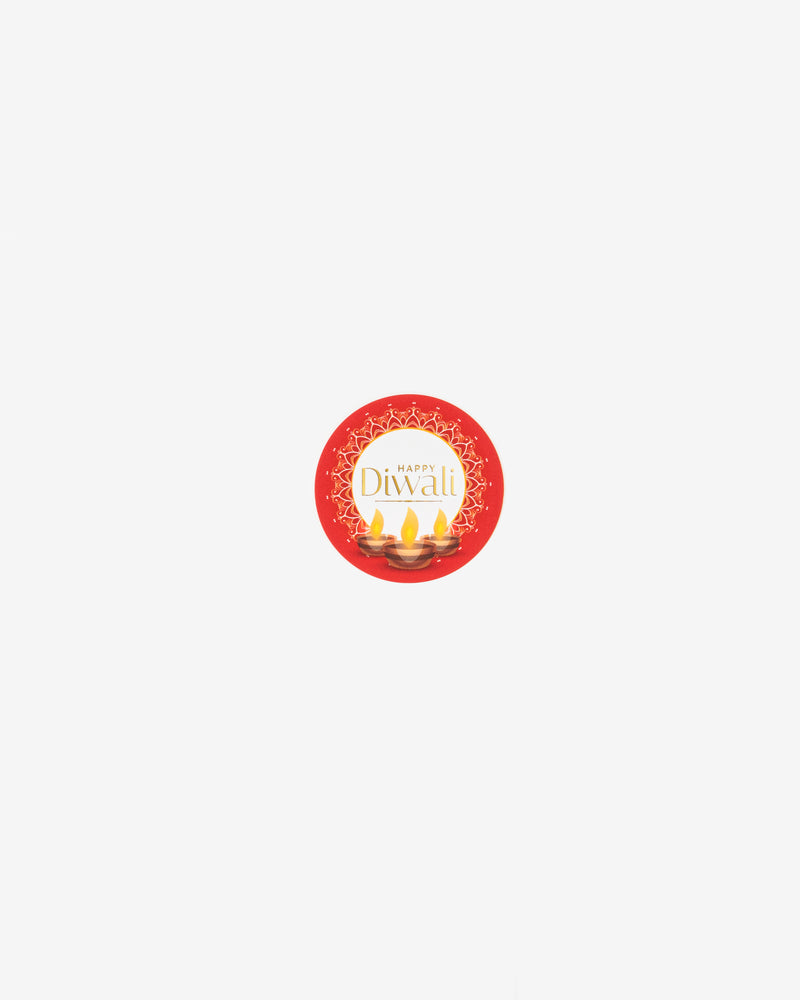 Happy Diwali w/ Red Background Gift Seal, 5 pcs