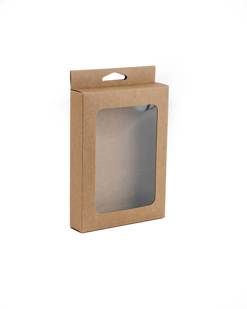 Kraft Hang Box with PVC Window, 10 pcs