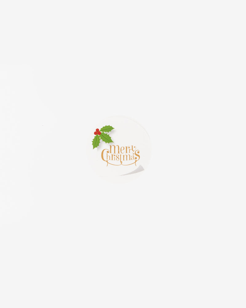Merry Christmas Green Leaves Gift Seal, 5 pcs