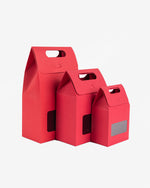 Red Kraft Gift Pack with Window (S), 10 pcs