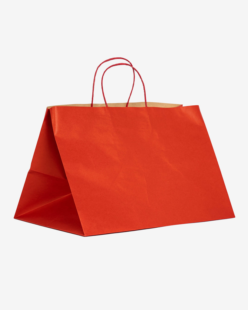 Red Kraft Paper Bag for S M SQ Catering Tray