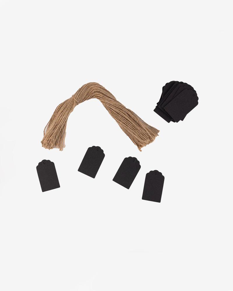 Scallop Black Hang Tag, 100 pcs