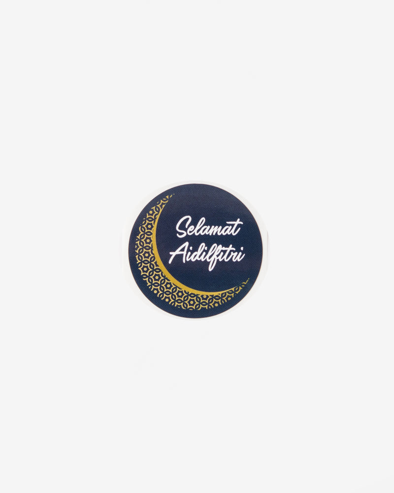 Selamat Hari Raya Aidifitri with Moon (White) w/ Blue Background Gift Seal, 5 pcs