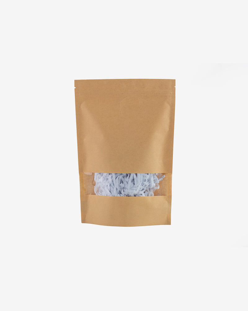 Standup Kraft Clear Window Ziplock Pouch, 10 pcs