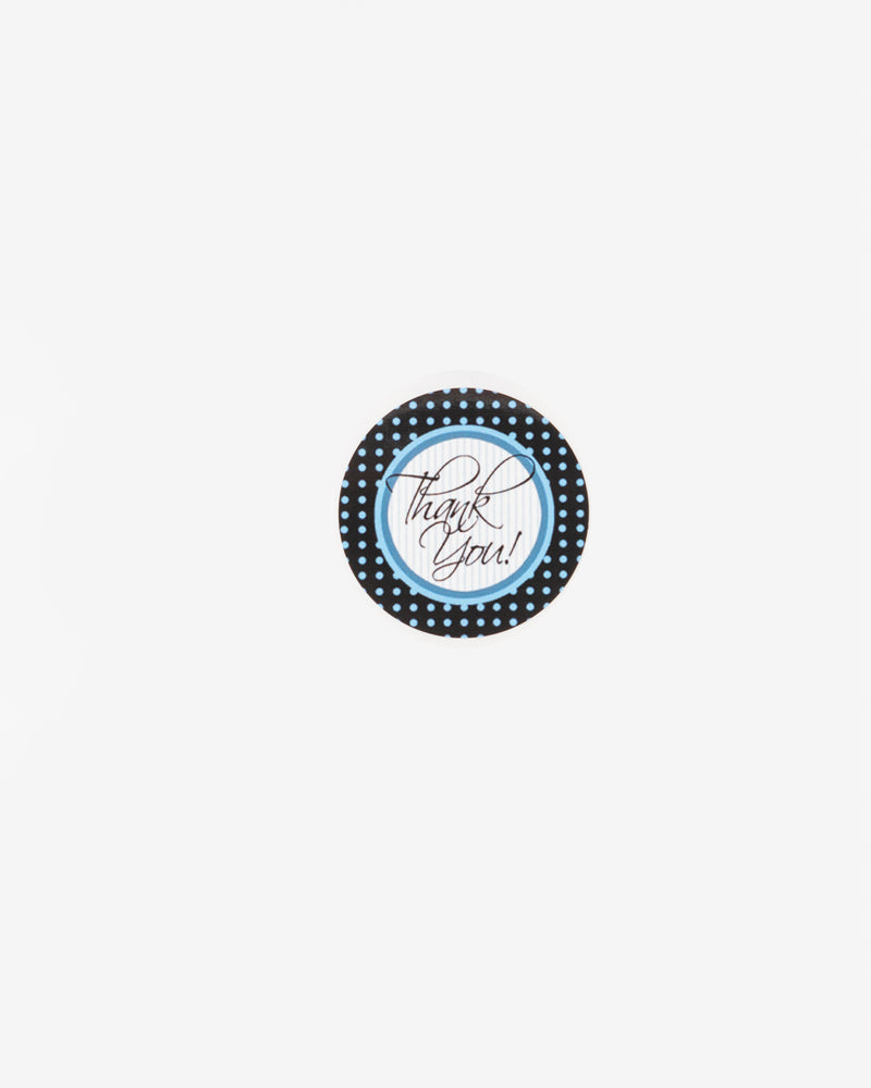 Thanks On Blue Dots Gift Seal, 5 pcs