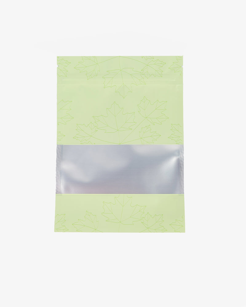 Flat-based Window Maple Leaf Ziplock Pouch, 10 pcs