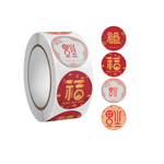 Creative Happy New Year Stickers, Dia 3.8cm, 500 pcs