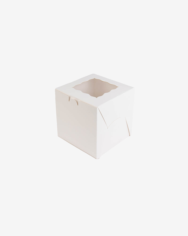 6" White Tall Cake Box with Board