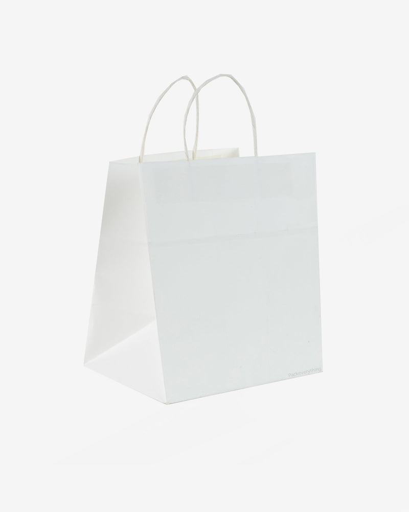 White Kraft Paper Bag, Food (9) - Fits 4 Cup Holder