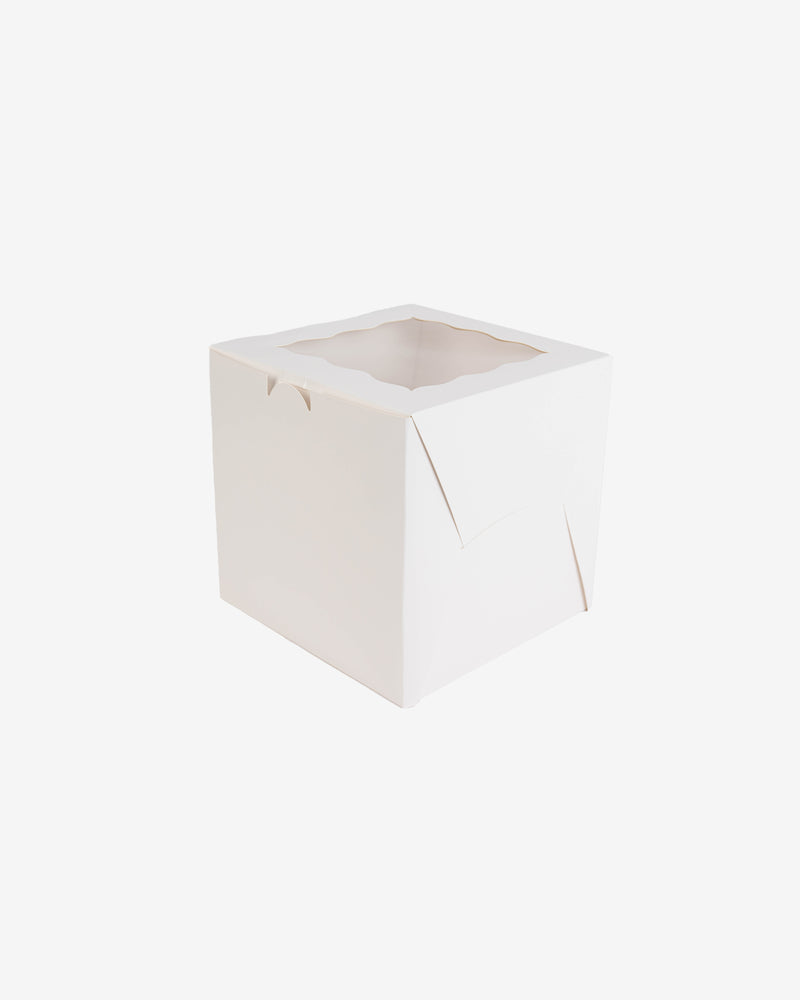 8" White Tall Cake Box with Board