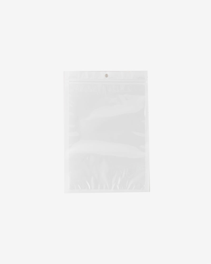 Flat-Base Clear White Ziplock Pouch, 10 pcs