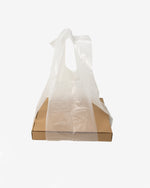 Frosted White Loop Pizza / Cake Plastic Bag with Handle