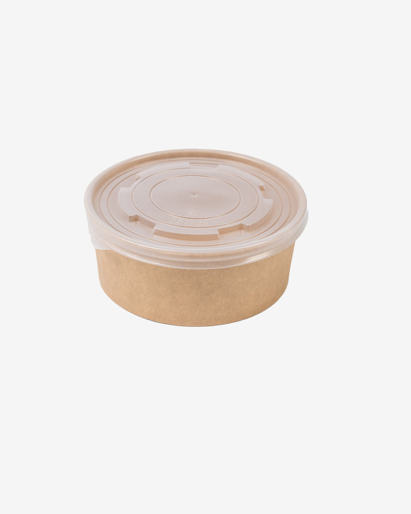 Kraft Paper Bowl and Lid Set, 10 pcs