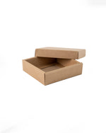 Kraft Flat Square Lid and Base Box, 10 pcs