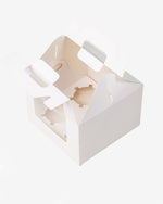 White Cardboard Window 4 Cupcake Takeaway Box, 10 pcs