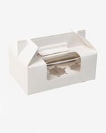 White Cardboard Window 6 Cupcake Takeaway Box, 10 pcs