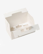 White Cardboard Window 6 Cupcake Takeaway Box, 10 pcs