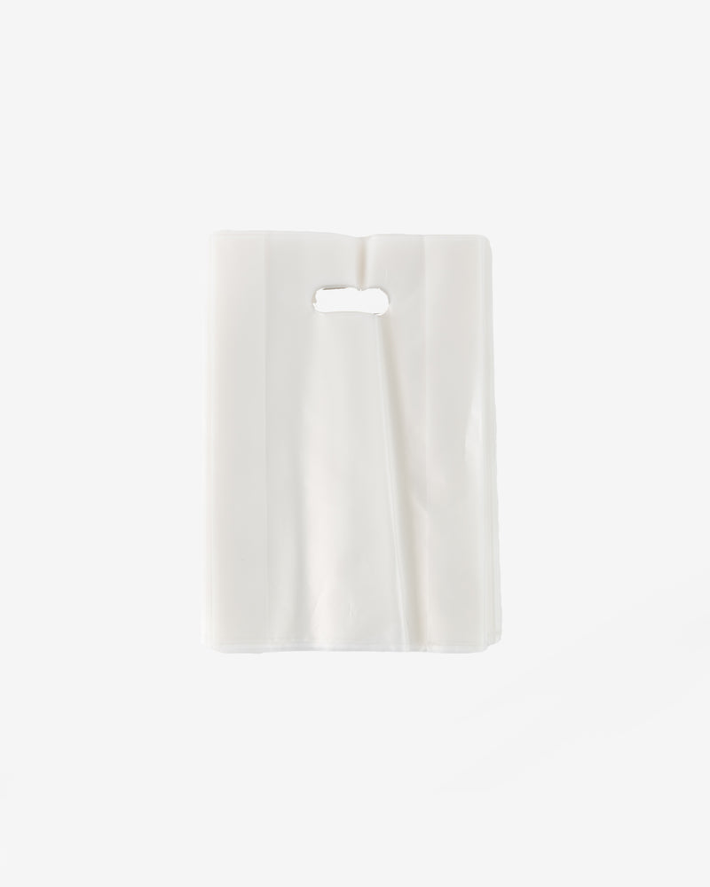 White Die Cut Plastic Bag with Handle, 100 pcs