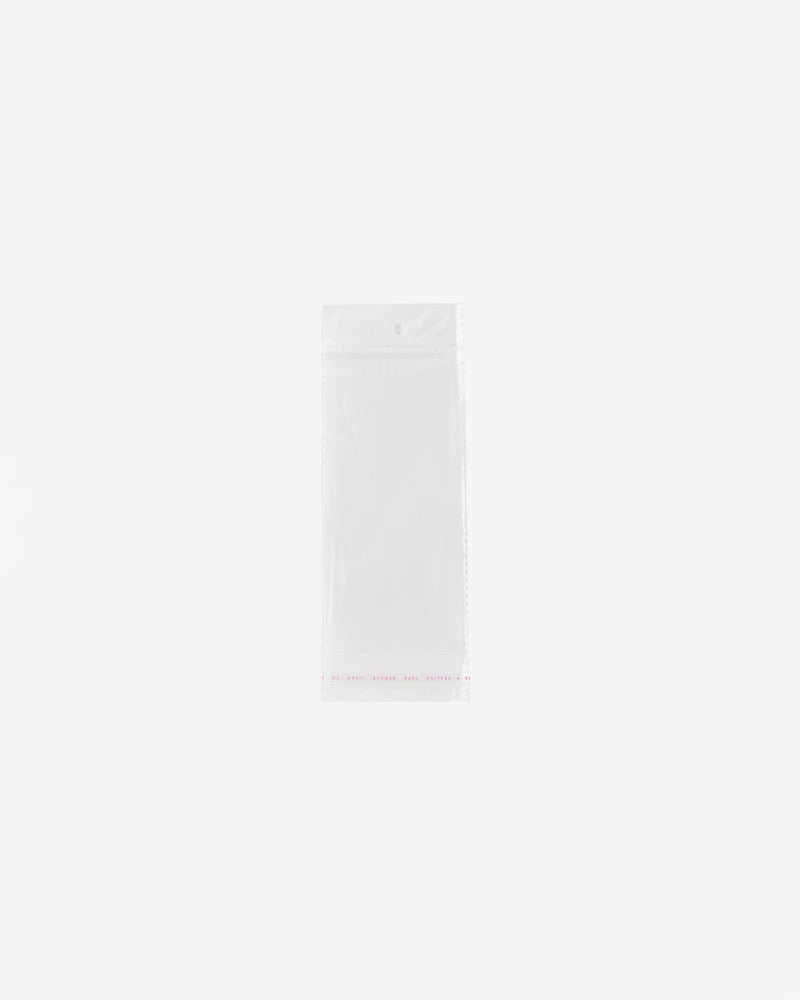 OPP White Self-Adhesive Bag w/Hang Hole, thickness: 0.062mm