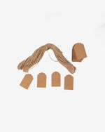 Kraft Hang Tag with Hemp Rope - Scallop