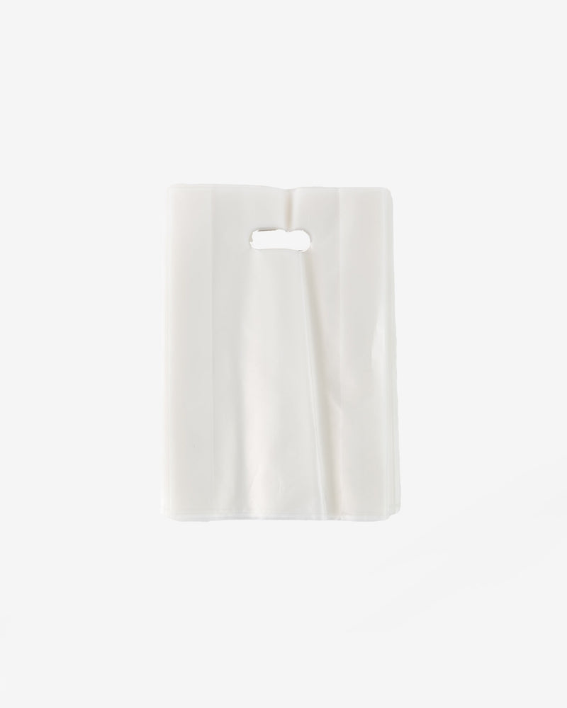 Plain White Die Cut Plastic Bag W/Handle
