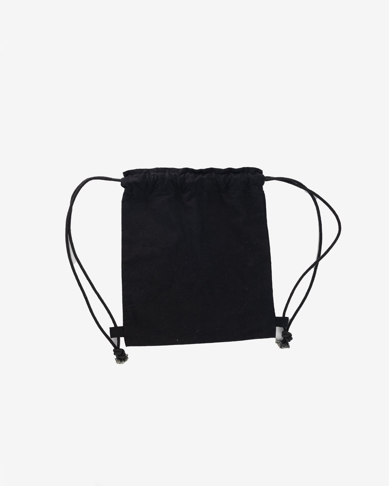 Black Canvas Drawstring Backpack