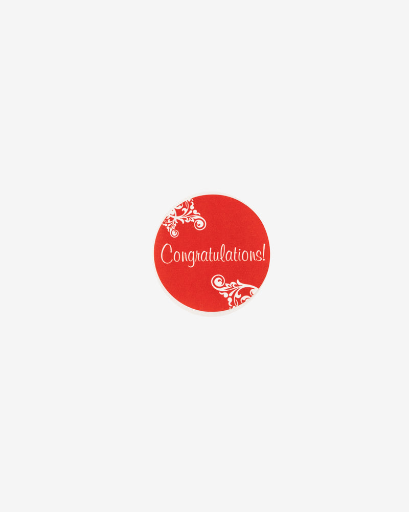 Congrats On Red Paisley Gift Seal, 5 pcs