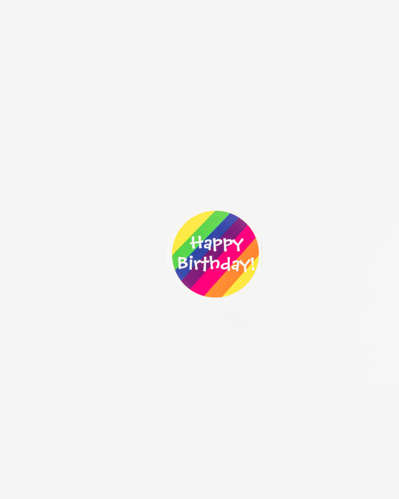 Happy Birthday on Retro Colours Gift Seal, 5 pcs