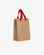 Kraft Paper Bag with Cotton Herringbone Ribbon Handle